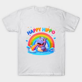 Happy Hippo: Rainbow Bliss T-Shirt